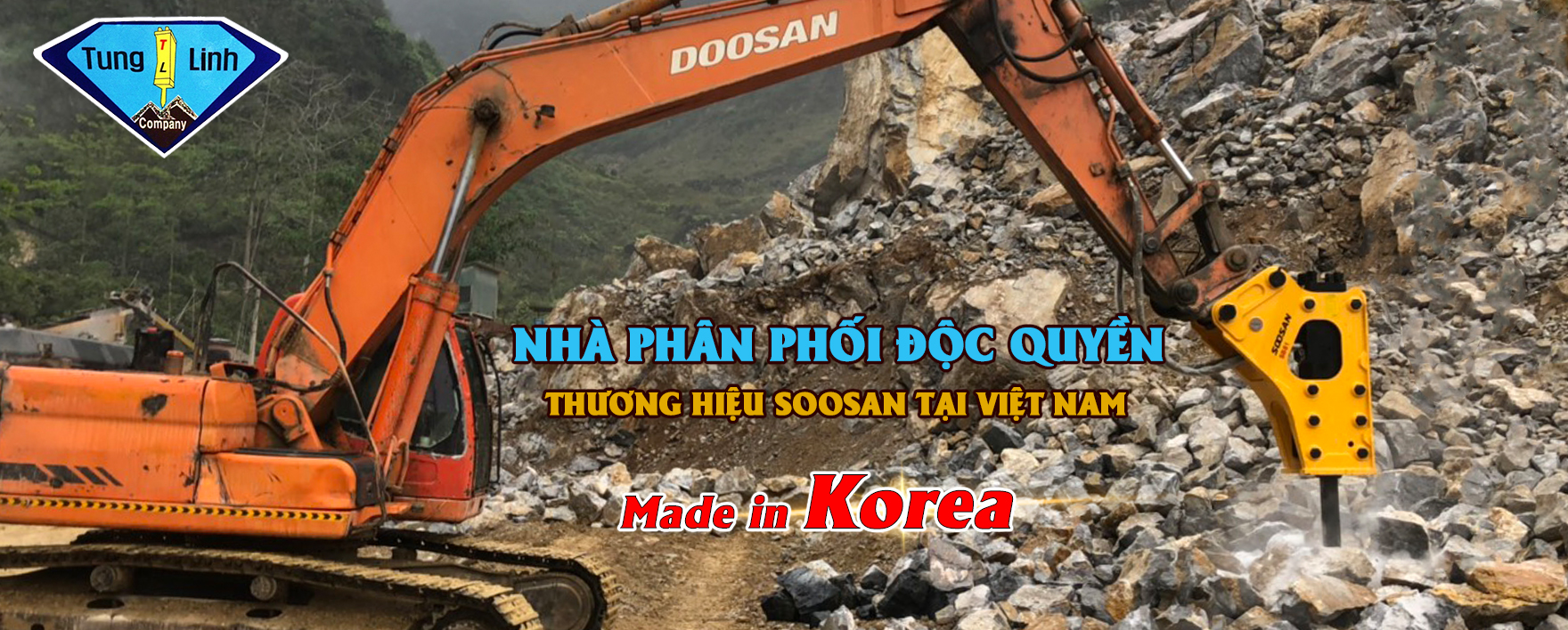 Búa Phá Đá Tùng Linh là nhà phân phối độc quyền thương hiệu SOOSAN tại Việt Nam